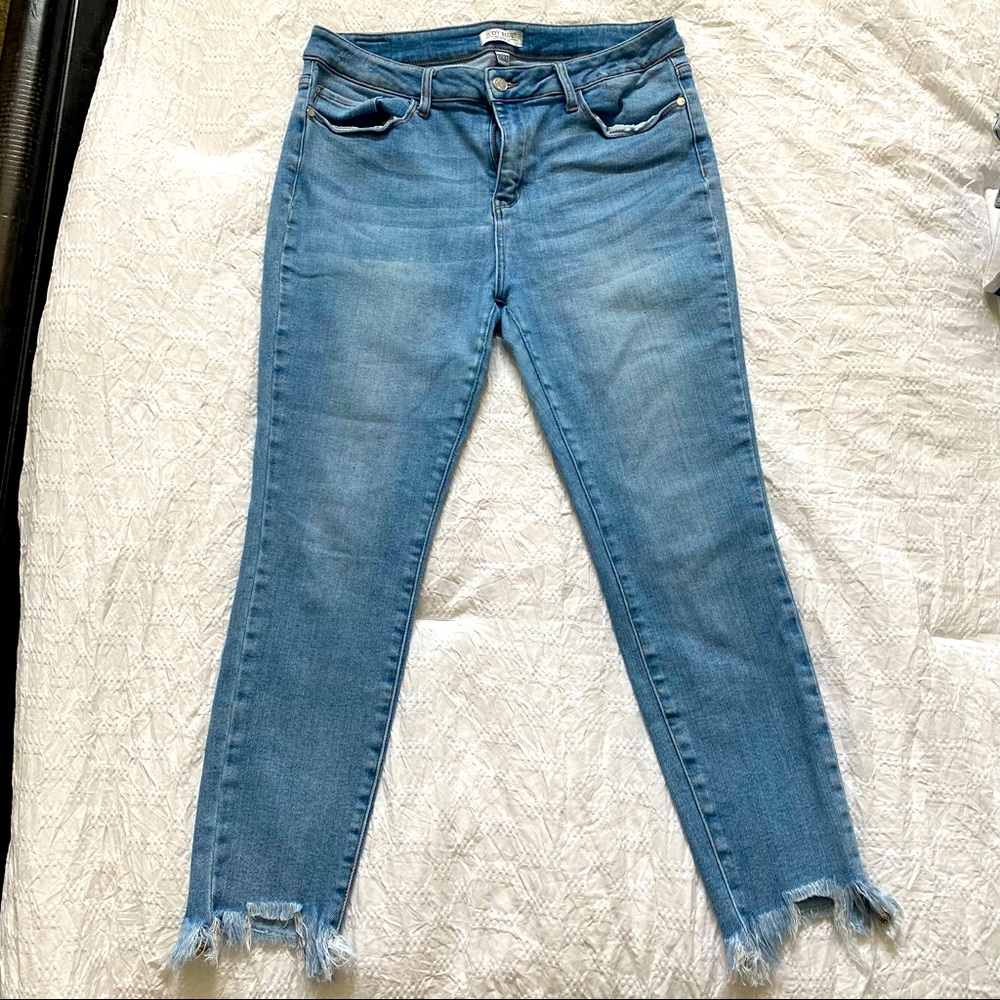 Judy Blue - Plus Size - Frayed High Rise Ankle Skinny Jeans